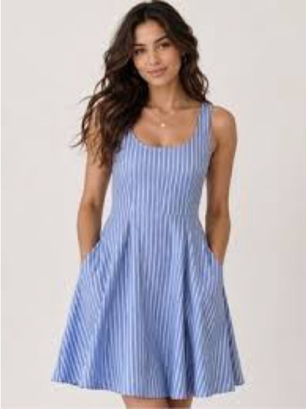 Cynthia Rowley Blue Striped Sleeveless A-Line Dress size 10
